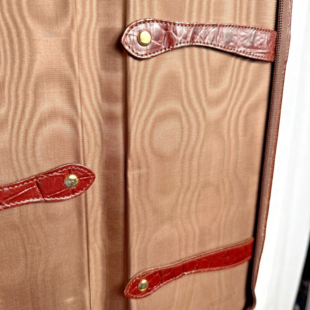 Vintage Italian Leather Tie Case Mens Travel Accessory Luxury Gift Crocodile EUC